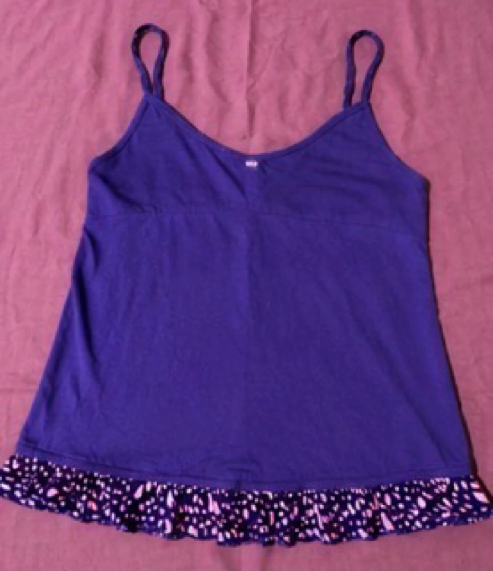 Blaue pyjama met bretels en bijpassende rucheshort met print, maat 42/44 nachtkledingset – photo 3